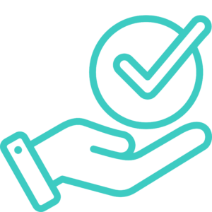 Icon showing a Hand with a tick